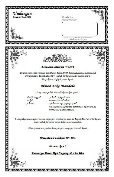 contoh undangan aqiqah sederhana